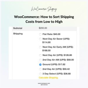 WooCommerce: How to Sort Shipping Costs from Low to High